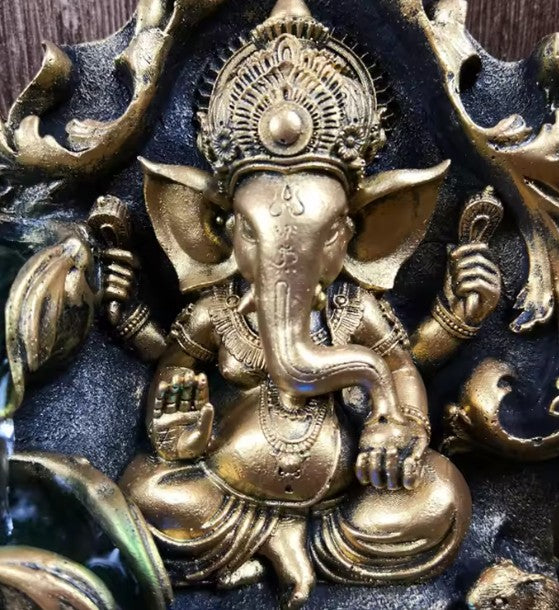 CL71 - Hand Made Hindu Ganesha Statue Indoor Water Fountain Led Waterscape Home Decorations Lucky Feng Shui Ornaments Zen Yoga Decor