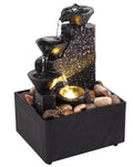CL72 - Tabletop Waterfall Home Decor Relaxation Meditation Desktop Fountain Lights Flowing Water Ornaments Mother's Day Festival Gifts