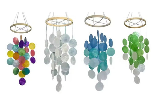 CL103 - Bohemian Shell Wind Chime Handcrafted With Natural Elements For Indoor And Outdoor Decoration And Calm Ambiance