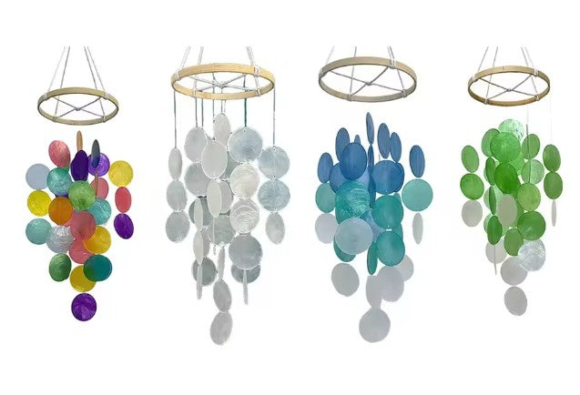 CL106 - Bohemian Shell Wind Chime Handcrafted With Natural Elements For Indoor And Outdoor Decoration And Calm Ambiance