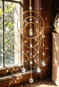 CL107 - Moon Crystal Suncatcher Rainbow Prism Hanging Sun Catcher Light Catcher for Window Home Garden Boho Aesthetic Room Decor Gift