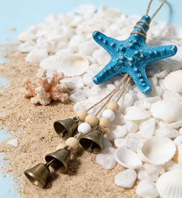 CL108 - Coastal Resin Starfish Wind Chime with Bell
