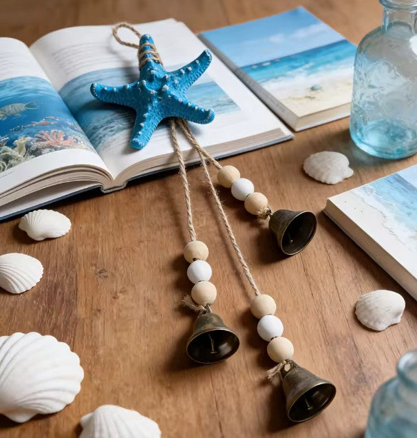 CL108 - Coastal Resin Starfish Wind Chime with Bell