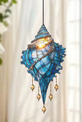 CL109 - Blue Acrylic Conch Shell Suncatcher Hanging Ornaments.