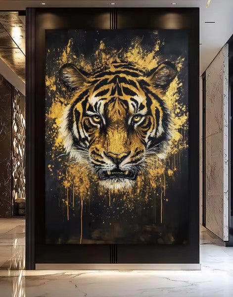 CL114 - Luxury Wild Animal Canvas Decoration Abstract Modern Gold Home Décor