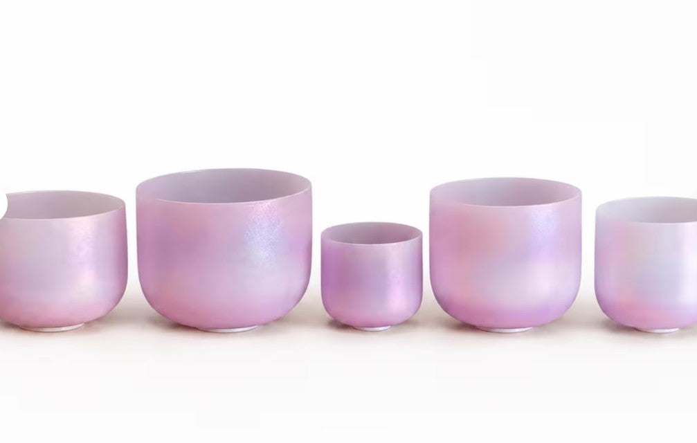 CL33 - Crystal Singing Bowl Set:C#D#E#F#G#A#432H with Mallets and carrying bag