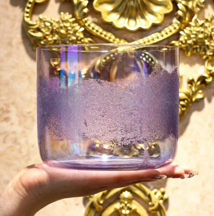 CL115 - Crystal Singing Bowl, Gold Quartz,432Hz 6,7 and 8″ with Mallets and carrying bag.