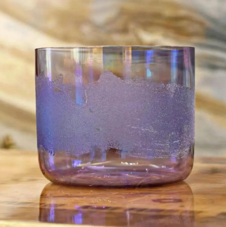 CL115 - Crystal Singing Bowl, Gold Quartz,432Hz 6,7 and 8″ with Mallets and carrying bag.