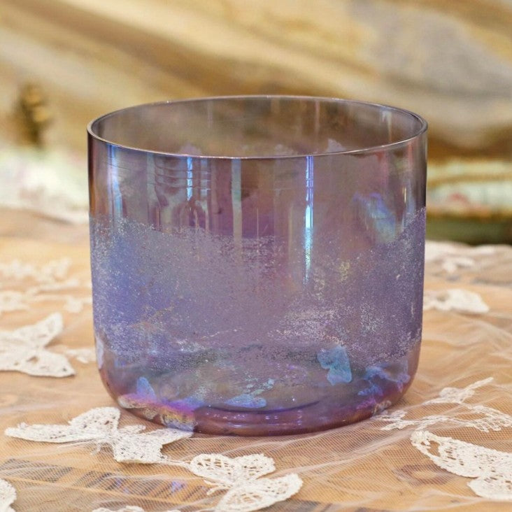 CL115 - Crystal Singing Bowl, Gold Quartz,432Hz 6,7 and 8″ with Mallets and carrying bag.