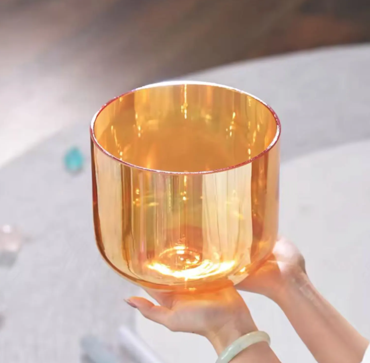 CL116 - 432 Hz 6-8″ Crystal Singing Bowl with Mallets and carrying bag