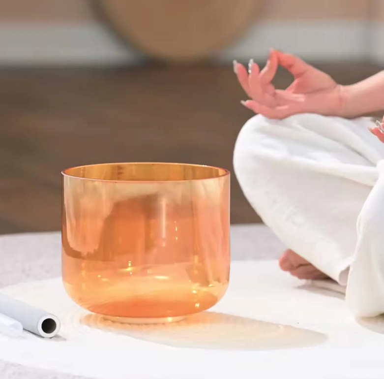 CL116 - 432 Hz 6-8″ Crystal Singing Bowl with Mallets and carrying bag