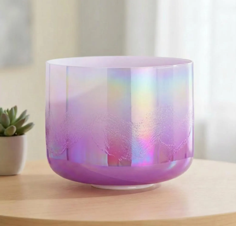 CL120 - Crystal Singing Bowl. Gold Quartz,432Hz with Mallets and carrying bag.