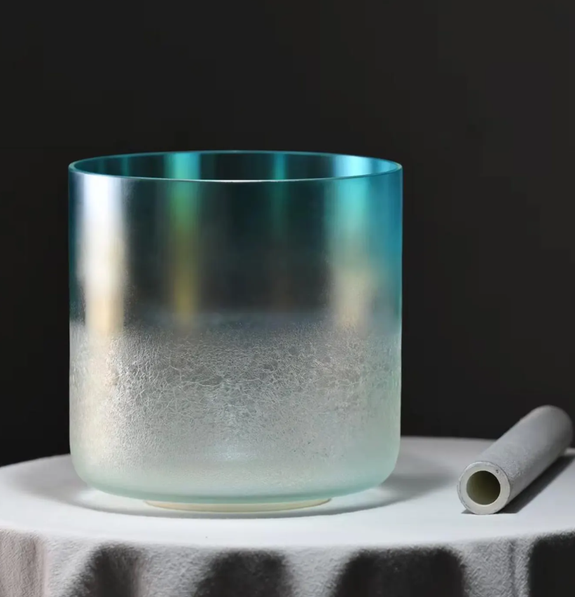 CL121 - 432 Hz Crystal Singing Bowl with Mallets and carrying bag.