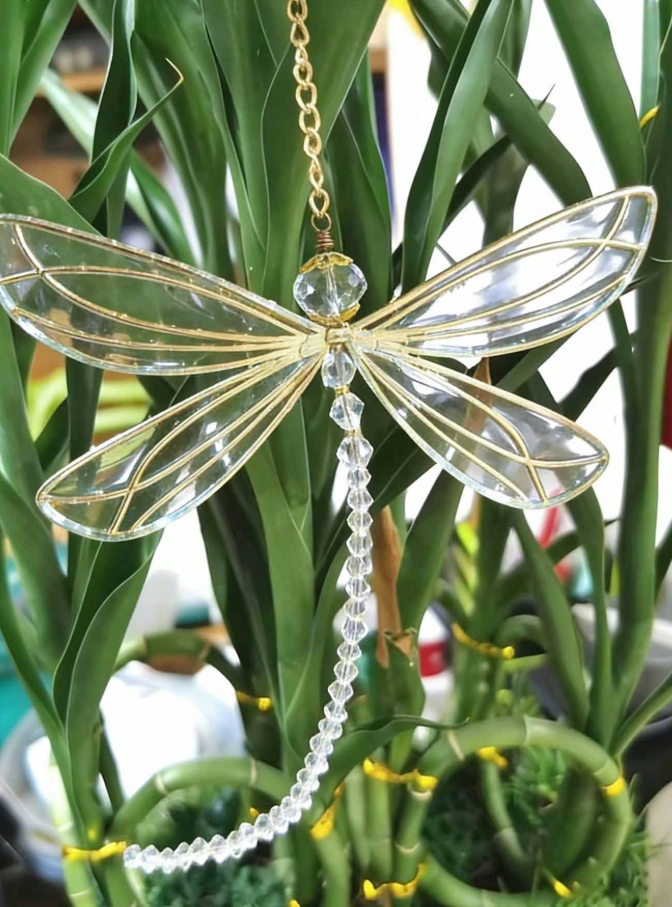 CL128 - 1pc Art Deco Style Metal Dragonfly Pendant.