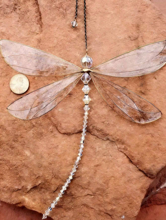 CL128 - 1pc Art Deco Style Metal Dragonfly Pendant.