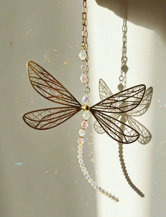 CL128 - 1pc Art Deco Style Metal Dragonfly Pendant.