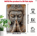 CL138 - Vintage Golden Leaf Buddha Aluminum Wall Sign