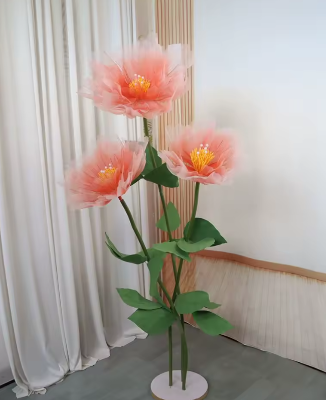 CL105 - 40/50cm Artificial Peony Flower Outdoor Silk Large Flower Head Layered Fluffy Petals Fake Flowers Floor Display
