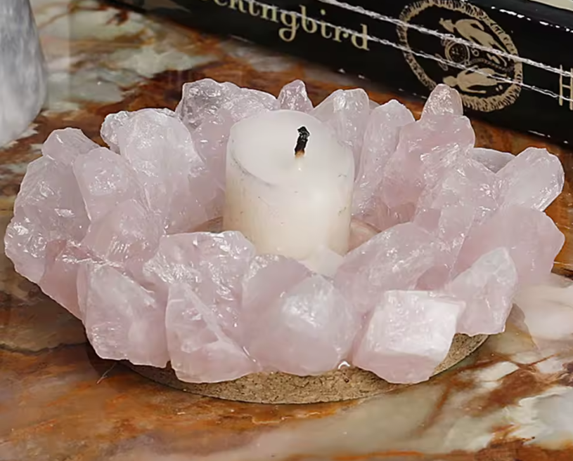 CL139 - 1PC Natural Amethyst Cluster Amethyst Tooth Flower Stone Candlestick Base