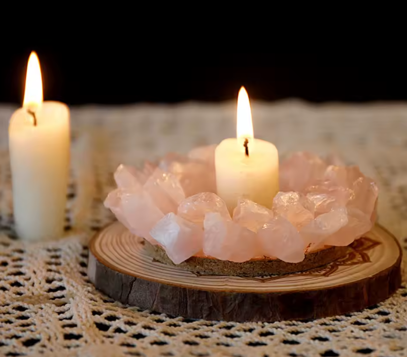 CL139 - 1PC Natural Amethyst Cluster Amethyst Tooth Flower Stone Candlestick Base