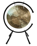 Sound Healing Gong-18-28 inch Flower of Life Wind Gong with C Steel Stand and Mallet for Therapy