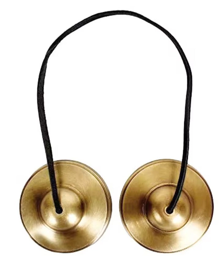 Tibetan Tingsha Cymbals 2pcs, Meditation Sanskrit Brass Chime Bells for Spiritual Healing Mindfulness, Yoga Buddhist