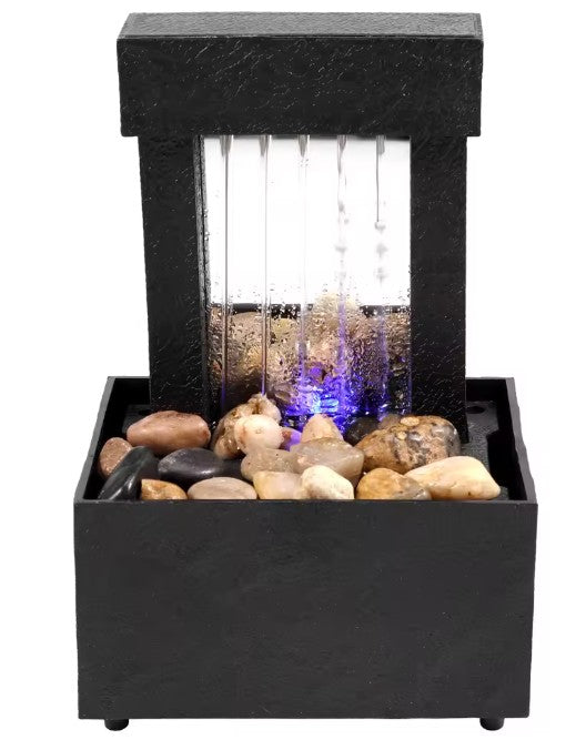CL73 - Tabletop Waterfall Home Decor Relaxation Meditation Desktop Fountain Lights Flowing Water Ornaments Mother's Day Festival Gifts